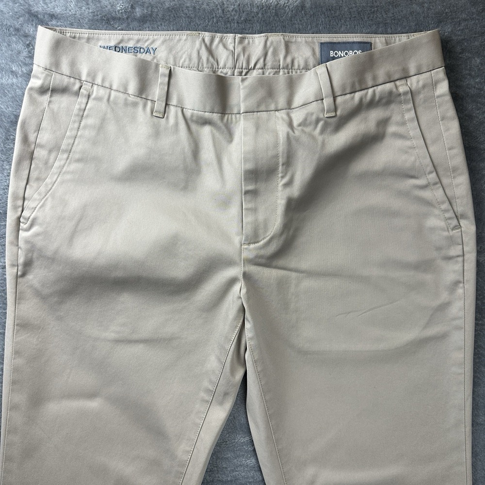 Bonobos Weekday Warrior Wednesday Pants Mens 33 Waist Beige Tan Slim Stretch